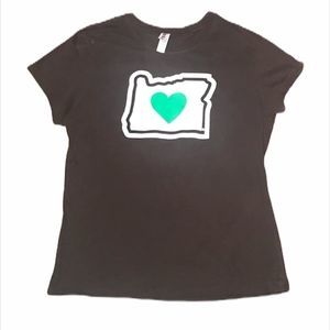 Heart in Oregon Brown T-shirt